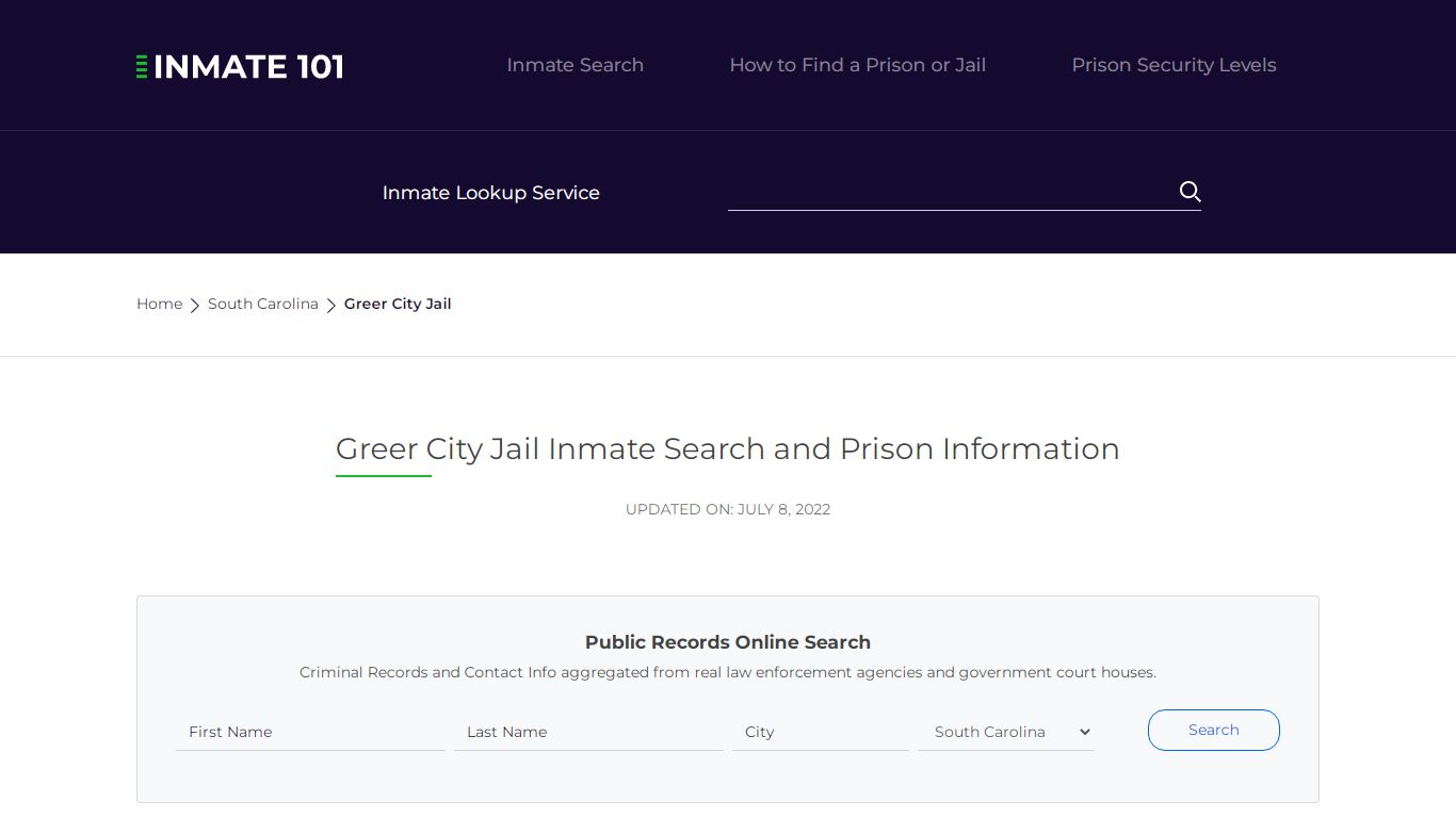 Greer City Jail Inmate Search, Visitation, Phone no ...